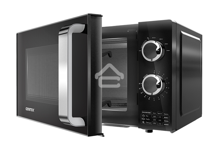 Микроволновая печь Centek CT-1570 черный, 23 л, 900 Вт, переключатели - поворотный механизм