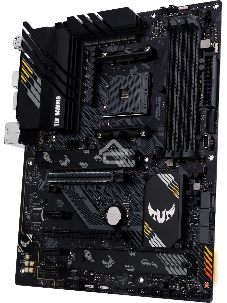 Материнская плата ASUS TUF GAMING B550-PRO, AM4, AMD B550, 4xDDR4, 6xSATA, 2xM.2, 1xPCIe 4.0 x16, 1xPCIe 3.0 x16, 3xPCIe x1, 1xHDMI, 1xDP, 1x 2.5Gb LAN, 4xUSB 2.0, 2xUSB 3.2 Gen 1, 1xUSB 3.2 Gen 2, 1xUSB-C 3.2 Gen 2, 5x3.5 мм, 7.1, ATX