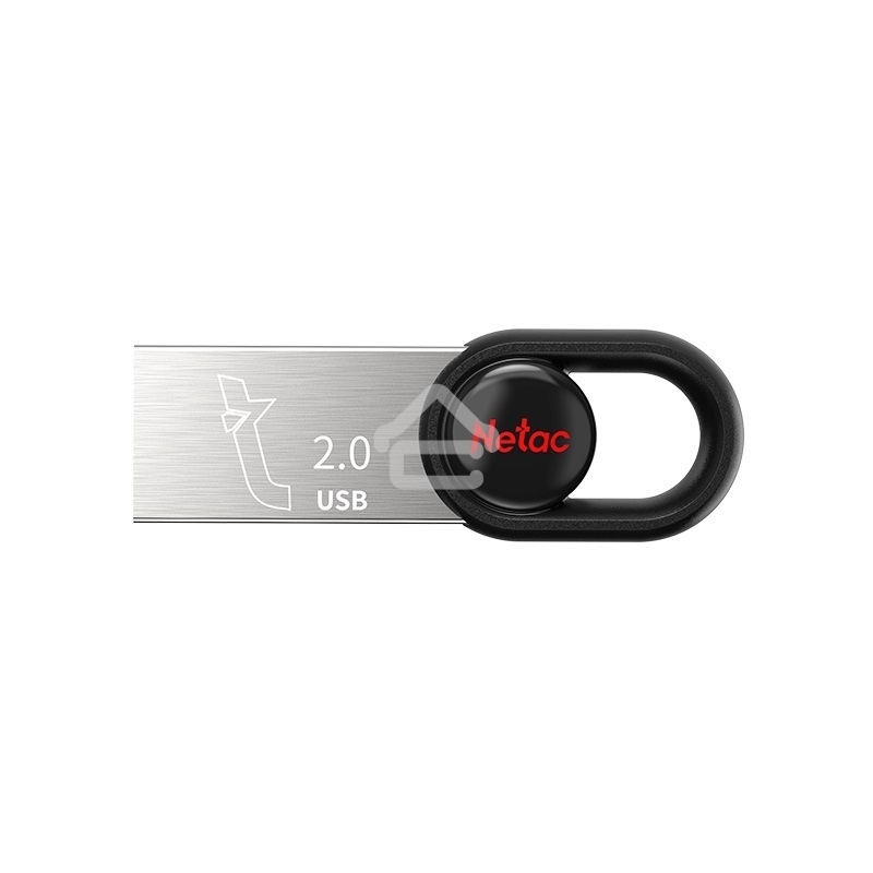 Флешка USB Netac UM2 (NT03UM2N-016G-20BK), 16Gb, USB 2.0, R/W 100/40, серебристый/черный