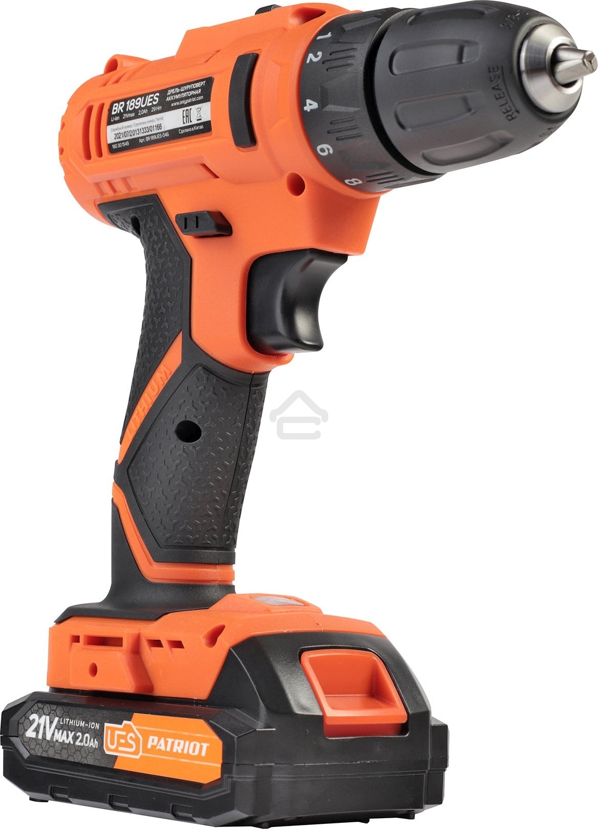 Дрель-шуруповерт аккумуляторная Patriot BR 189UES, Аккумуляторная, 21В, 2 АКБ, Кейс