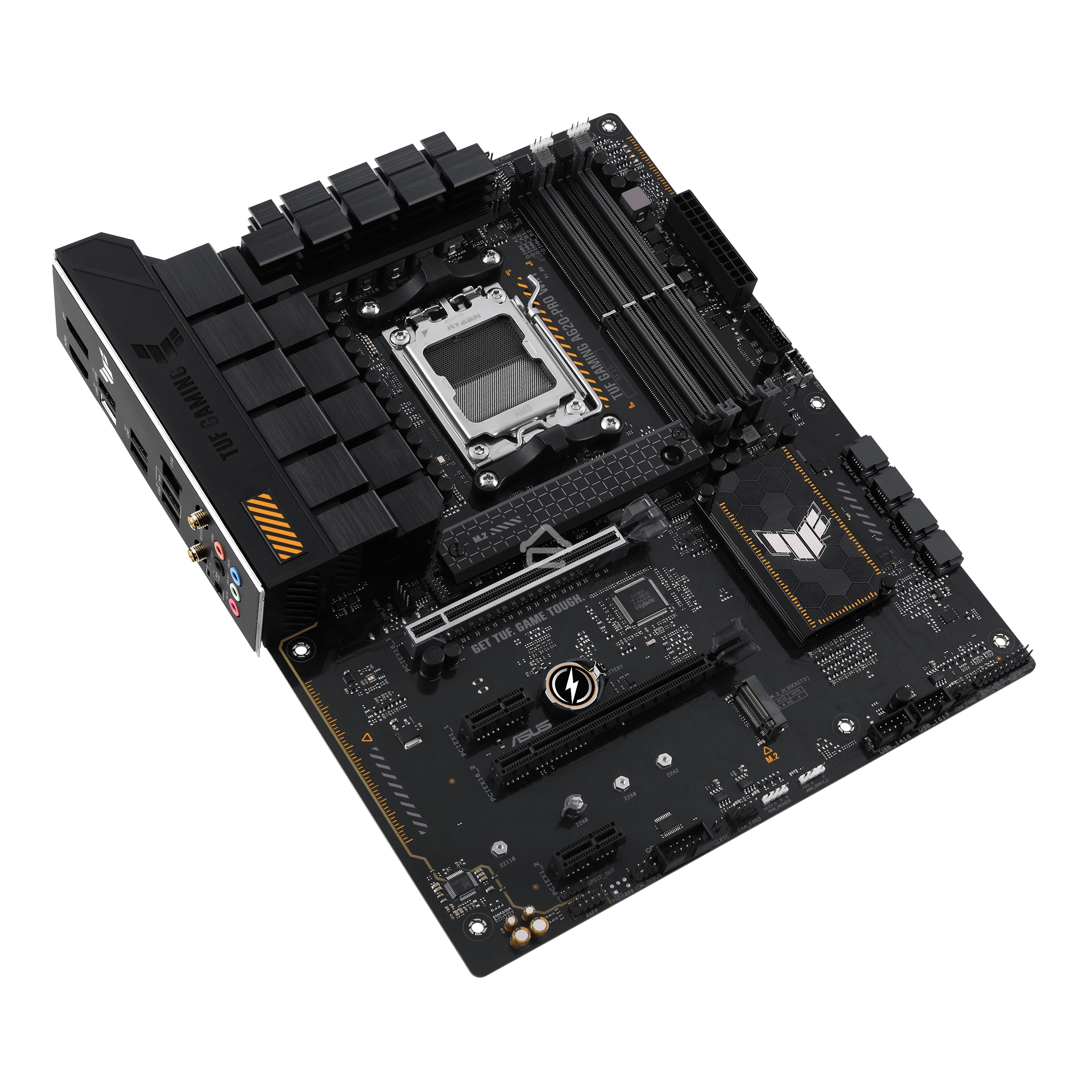 Материнская плата ASUS TUF GAMING A620-PRO WIFI, AM5, AMD A620, 4xDDR5, 4xSATA, 2xM.2, 1xPCI-E 4.0 x16, 1xPCI-E 3.0 x16, 2xPCI-E x1, 1xHDMI, 1xDP, 1x 2.5Gb LAN, 3xUSB-A 2.0, 2xUSB-A 3.2 Gen 2, 1xUSB-C 3.2 Gen 1, 5x3.5 мм, 7.1, ATX