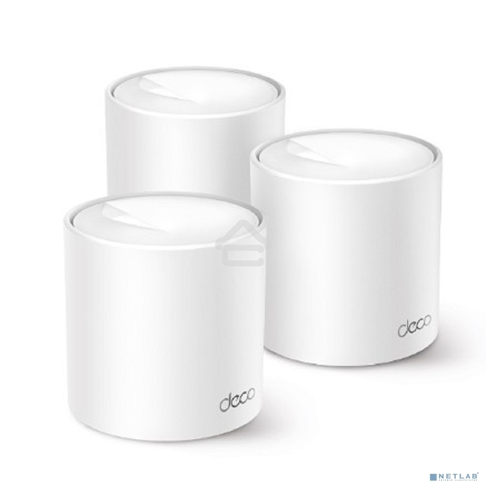 Бесшовный Mesh роутер TP-Link Deco X10 (DECO X10(3-PACK)) AX1500 10/100/1000BASE-TX белый (упак.:3шт)