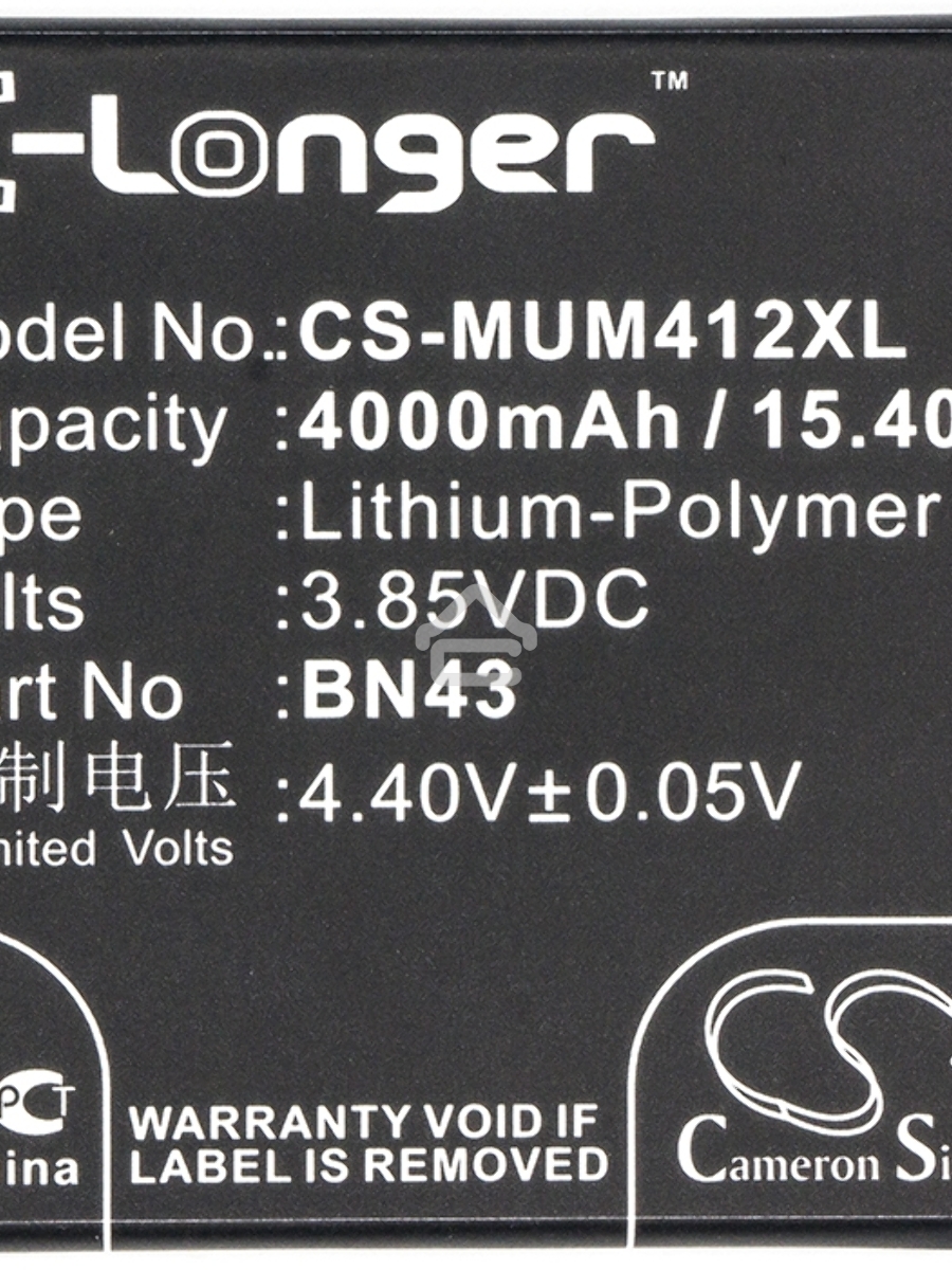 Аккумулятор CameronSinoCS-MUM412XL BN43 для Xiaomi Redmi Note 4X (Ch.Version) 3.85V / 4000mAh / 15.40Wh