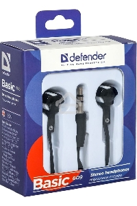 Наушники Defender вставки Basic 609 черный/белый