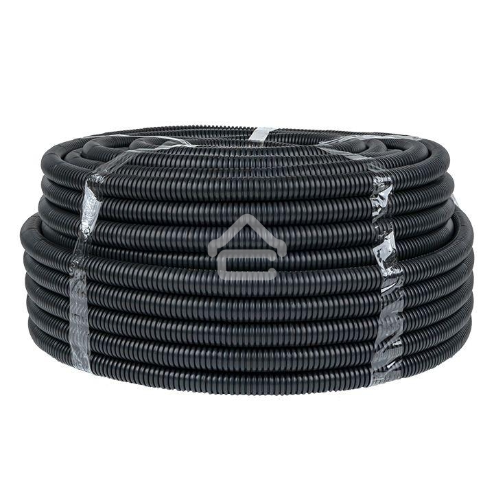 Труба гофрированная FRHF d25мм с протяжкой черный (уп.75м) Plast PROxima EKF FRHF-25