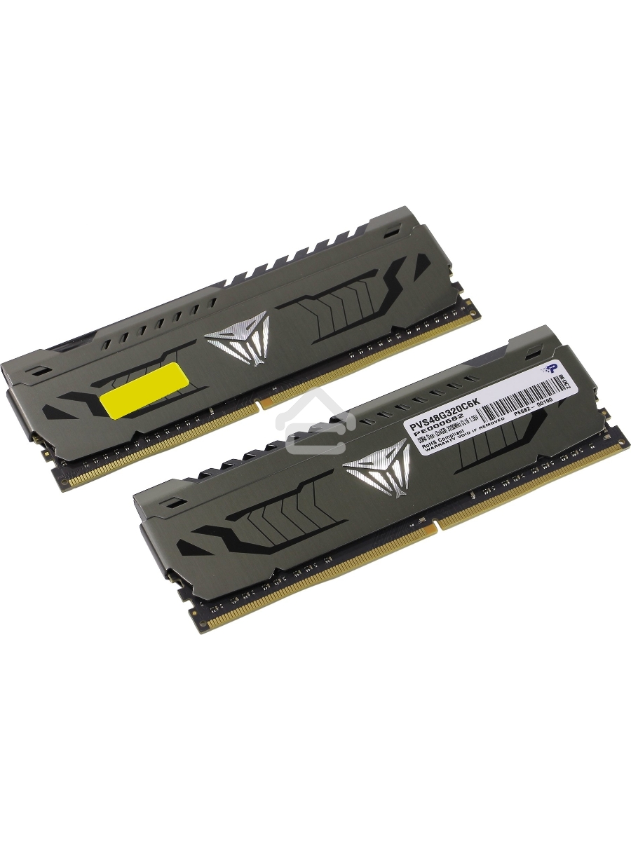 Оперативная память Patriot Viper Steel, DDR4, 8GB (2x4GB), 3200MHz, CL16, DIMM, с радиатором, черный