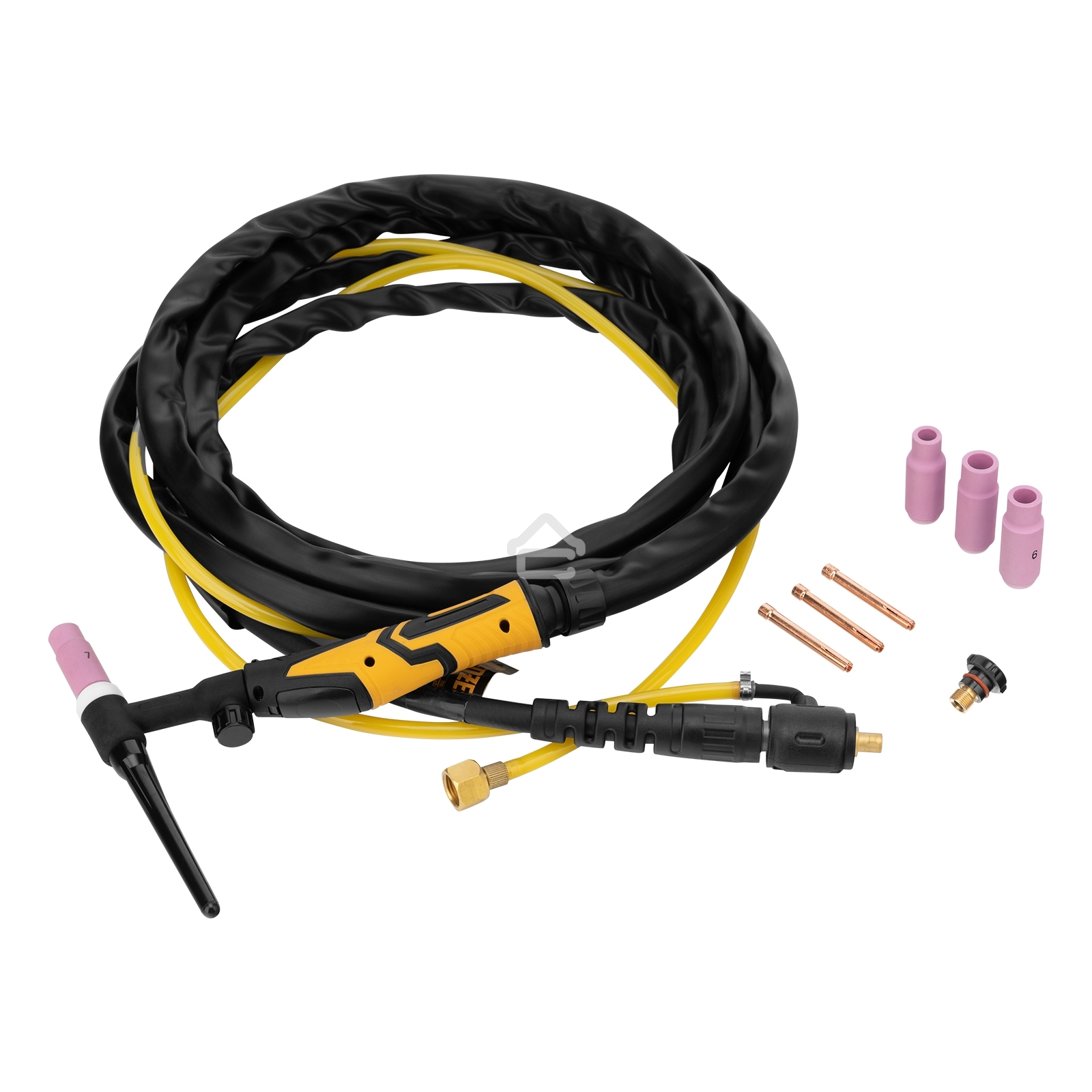 Горелка сварочная Denzel TIG WP17V, прямое подключение к баллону, 4 метра