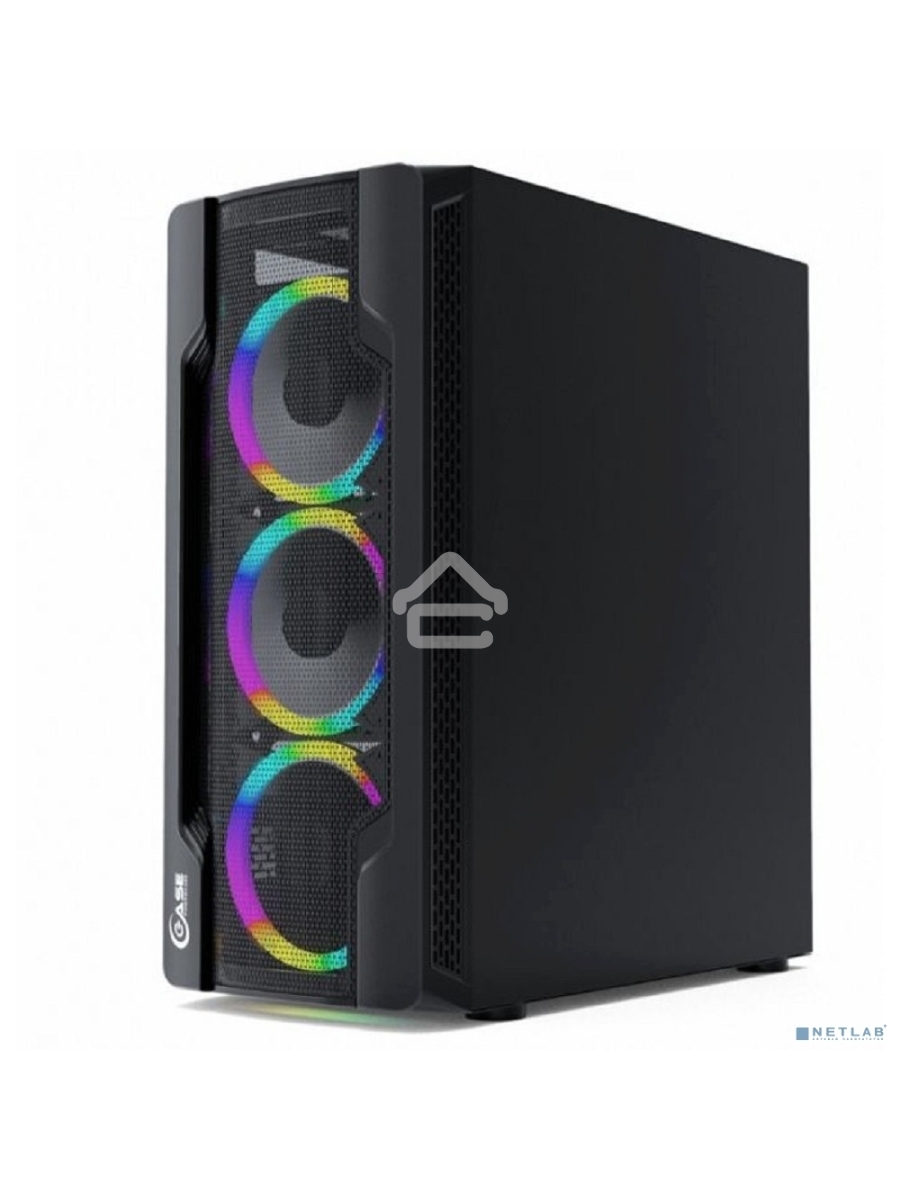 Компьютерный корпус Powercase Mistral X4 Mesh LED, Tempered Glass, 4x 120mm 5-color fan, чёрный, ATX  (CMIXB-L4)