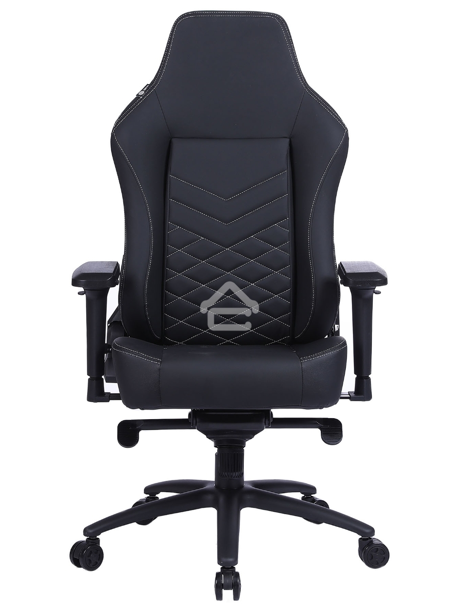 Кресло игровое Cactus CS-CHR-0112BL черный, сиденье черный, эко.кожа, с подголов. крестовина металл, пластик черный