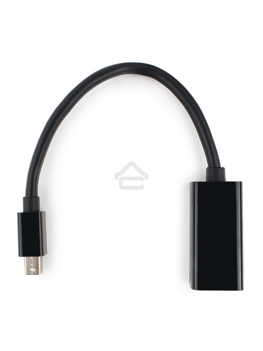 Переходник miniDisplayPort - DisplayPort, Cablexpert A-mDPM-DPF-001, 20M/20F, длина 16см, черный, пакет