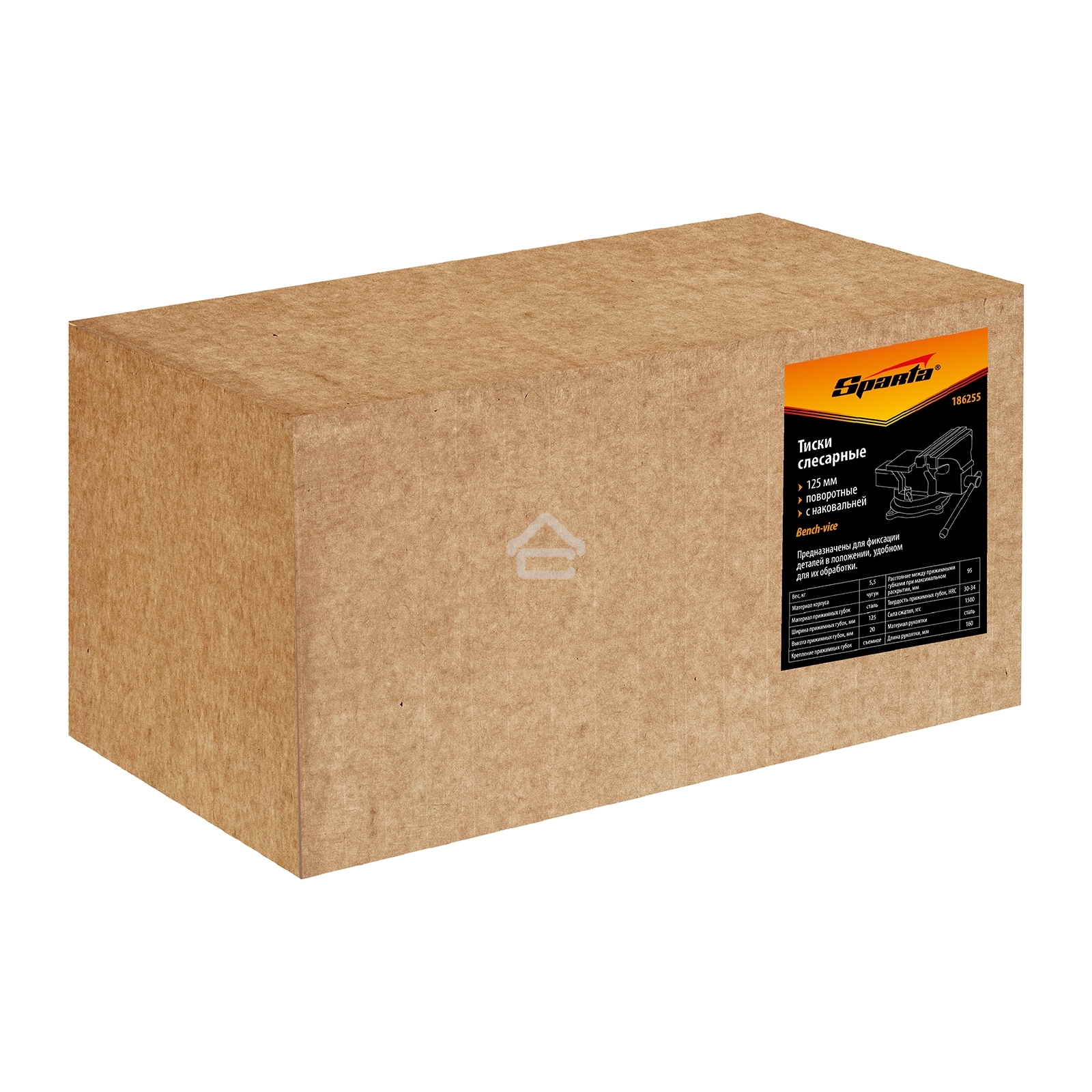 Тиски Sparta слесарные 125мм поворотные с наковальней