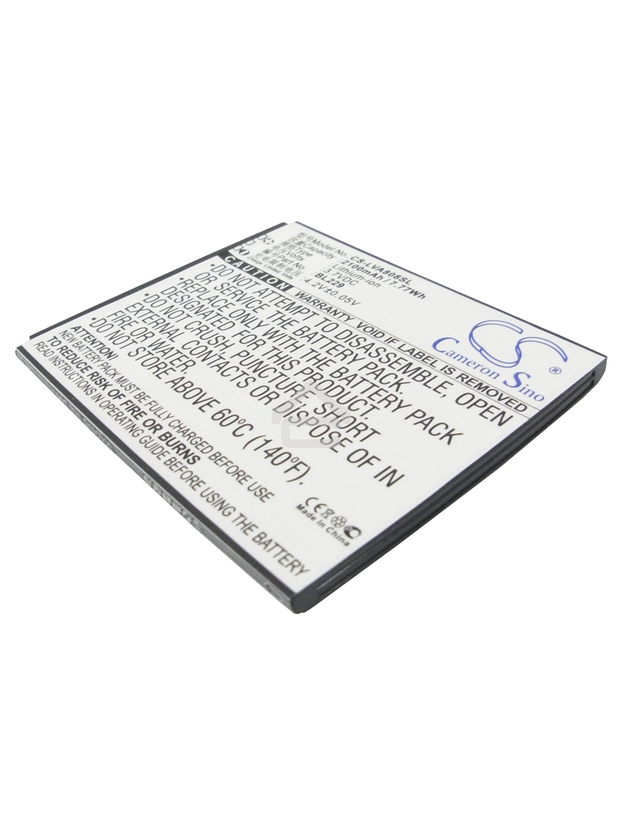 Аккумулятор CameronSinoCS-LVA808SL BL229 для Lenovo A806/A806T/A8 3.7V / 2100mAh / 7.77Wh