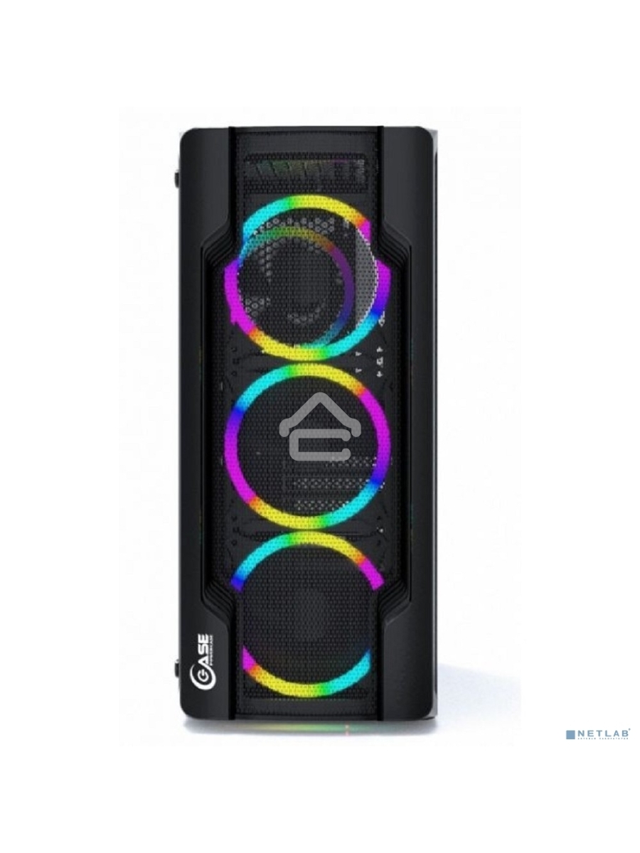 Компьютерный корпус Powercase Mistral X4 Mesh LED, Tempered Glass, 4x 120mm 5-color fan, чёрный, ATX  (CMIXB-L4)