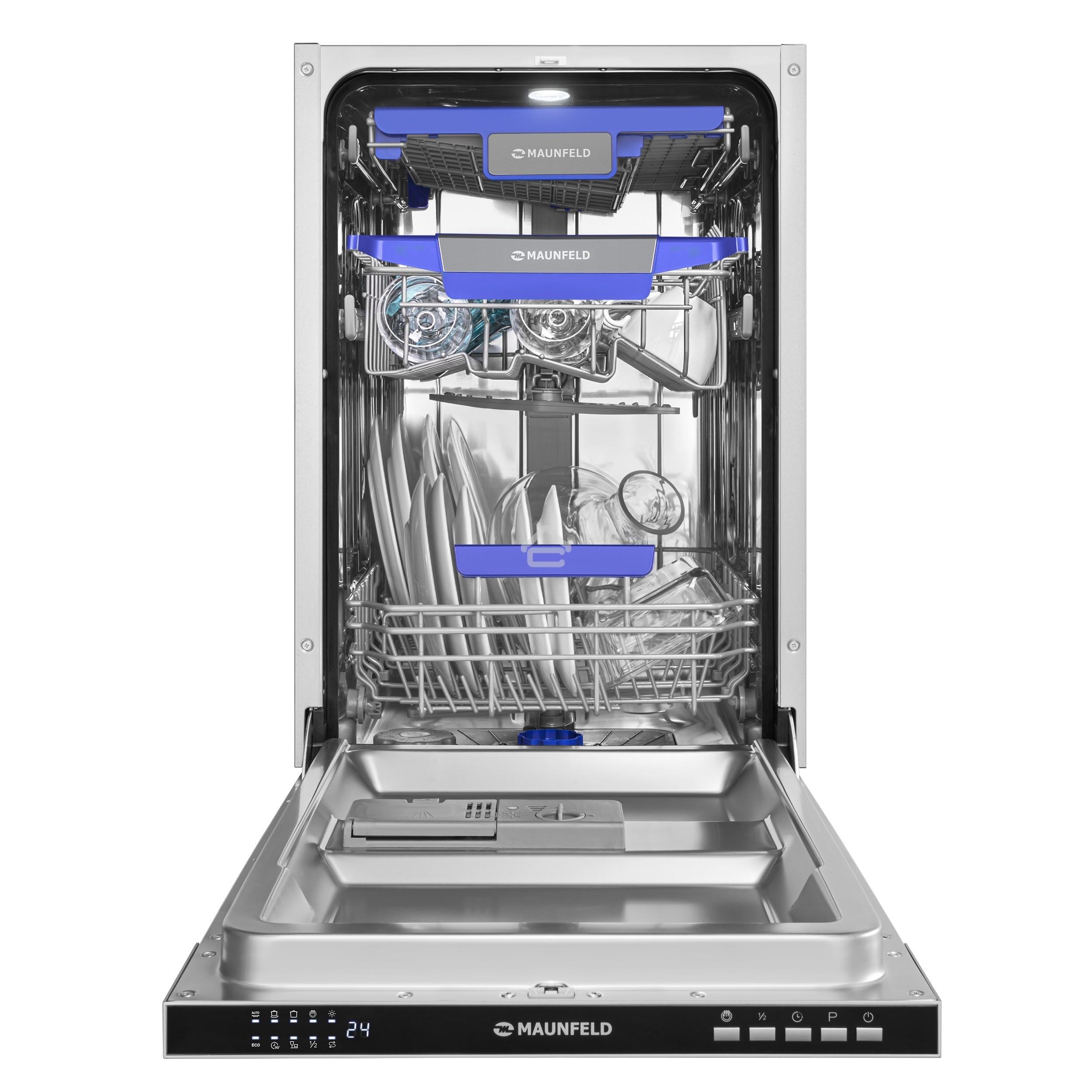 Встраиваемая посудомоечная машина Maunfeld MLP45230, белый, 44.8 см, 10 компл., 47 дБ, класс A++