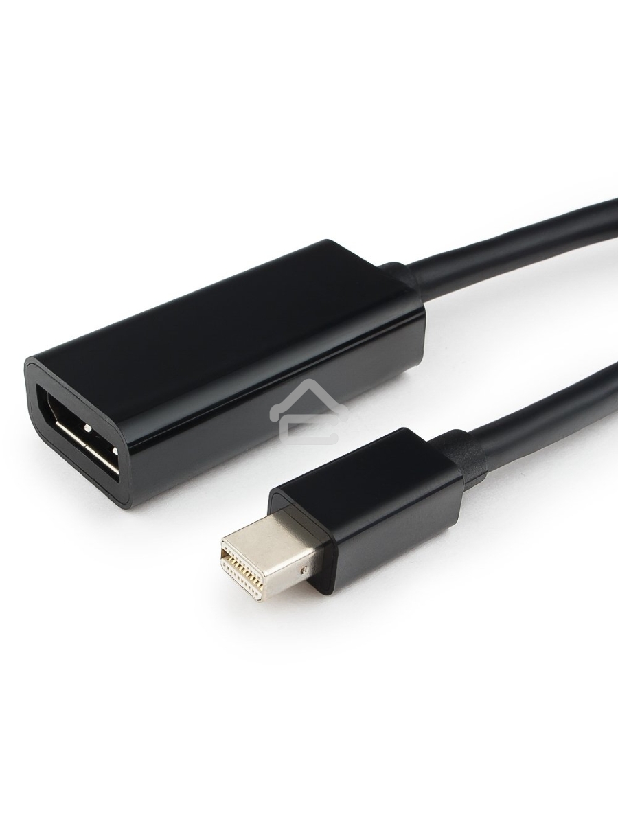 Переходник miniDisplayPort - DisplayPort, Cablexpert A-mDPM-DPF-001, 20M/20F, длина 16см, черный, пакет