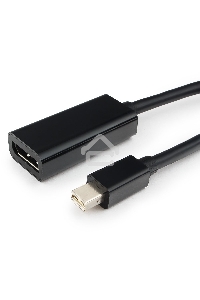 Переходник miniDisplayPort - DisplayPort, Cablexpert A-mDPM-DPF-001, 20M/20F, длина 16см, черный, пакет