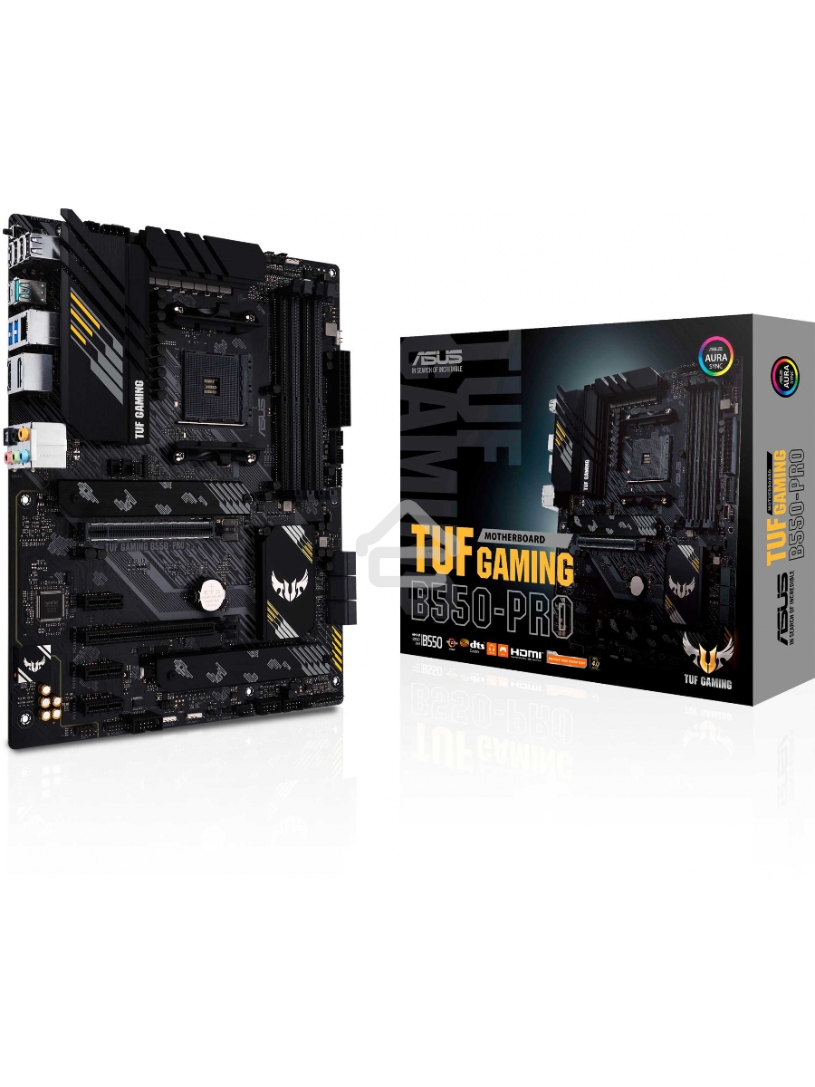 Материнская плата ASUS TUF GAMING B550-PRO, AM4, AMD B550, 4xDDR4, 6xSATA, 2xM.2, 1xPCIe 4.0 x16, 1xPCIe 3.0 x16, 3xPCIe x1, 1xHDMI, 1xDP, 1x 2.5Gb LAN, 4xUSB 2.0, 2xUSB 3.2 Gen 1, 1xUSB 3.2 Gen 2, 1xUSB-C 3.2 Gen 2, 5x3.5 мм, 7.1, ATX