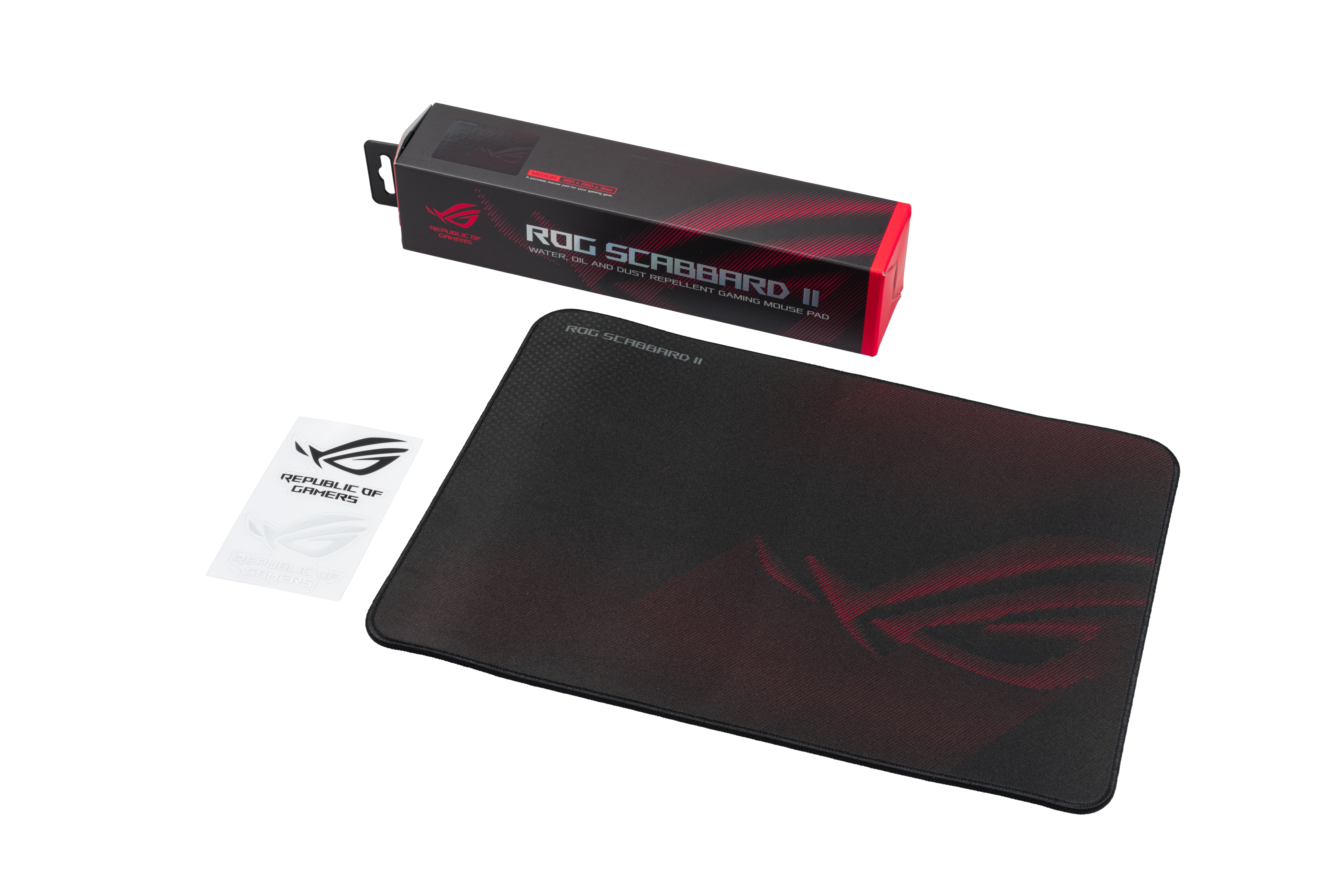 Игровой коврик для мыши ASUS ROG Scabbard II medium (360 x 260 x 3 mm, резина, тканый материал, cиликон, 90MP02H0-BPUA00)
