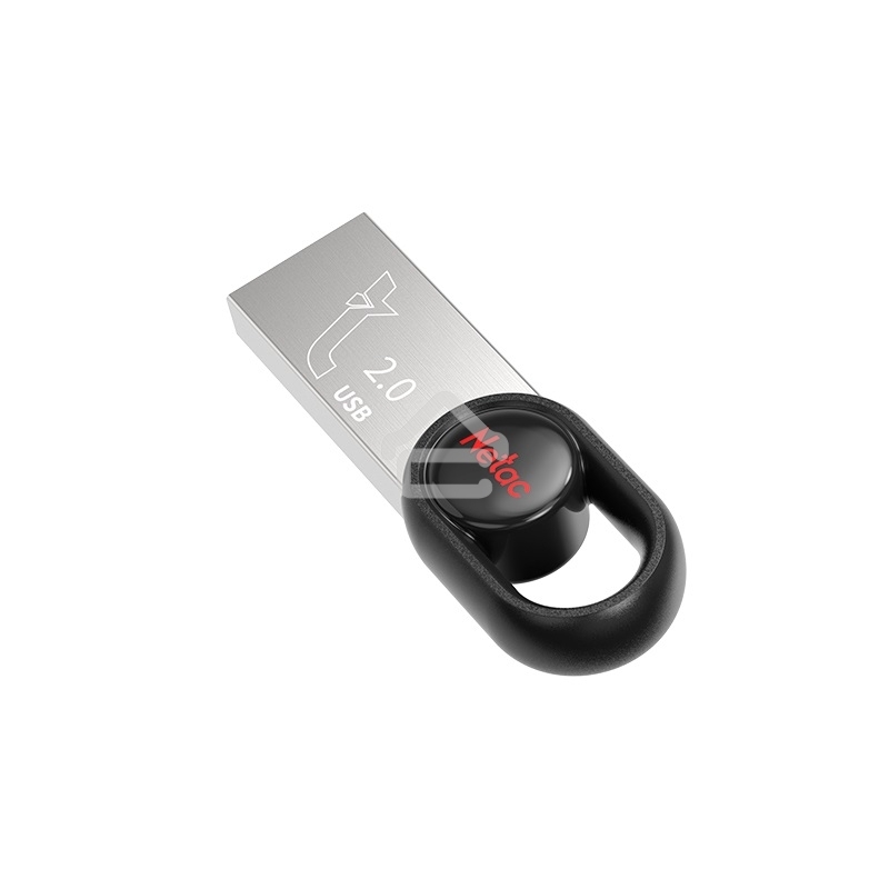 Флешка USB Netac UM2 (NT03UM2N-016G-20BK), 16Gb, USB 2.0, R/W 100/40, серебристый/черный