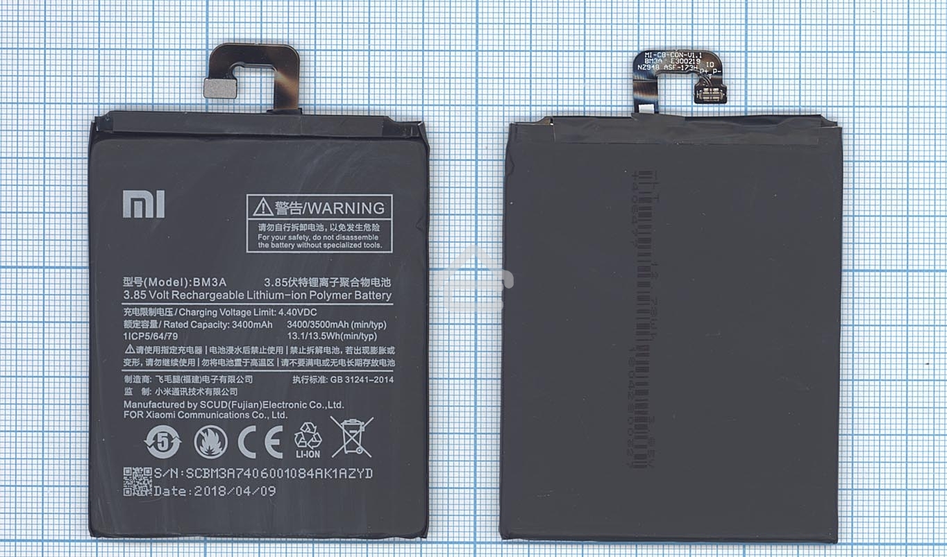 Аккумуляторная батарея BM3A для Xiaomi Mi Note 3 3500mAh 3,85V