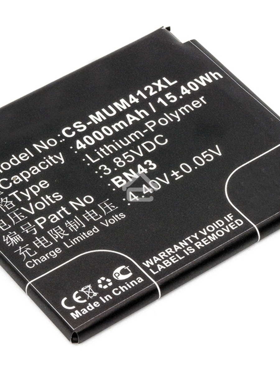 Аккумулятор CameronSinoCS-MUM412XL BN43 для Xiaomi Redmi Note 4X (Ch.Version) 3.85V / 4000mAh / 15.40Wh