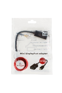 Переходник miniDisplayPort - DisplayPort, Cablexpert A-mDPM-DPF-001, 20M/20F, длина 16см, черный, пакет