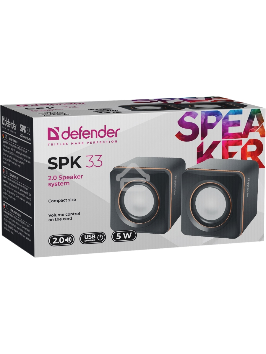 Колонки Defender SPK 33 (2.0 ,5 Вт, питание от USB)