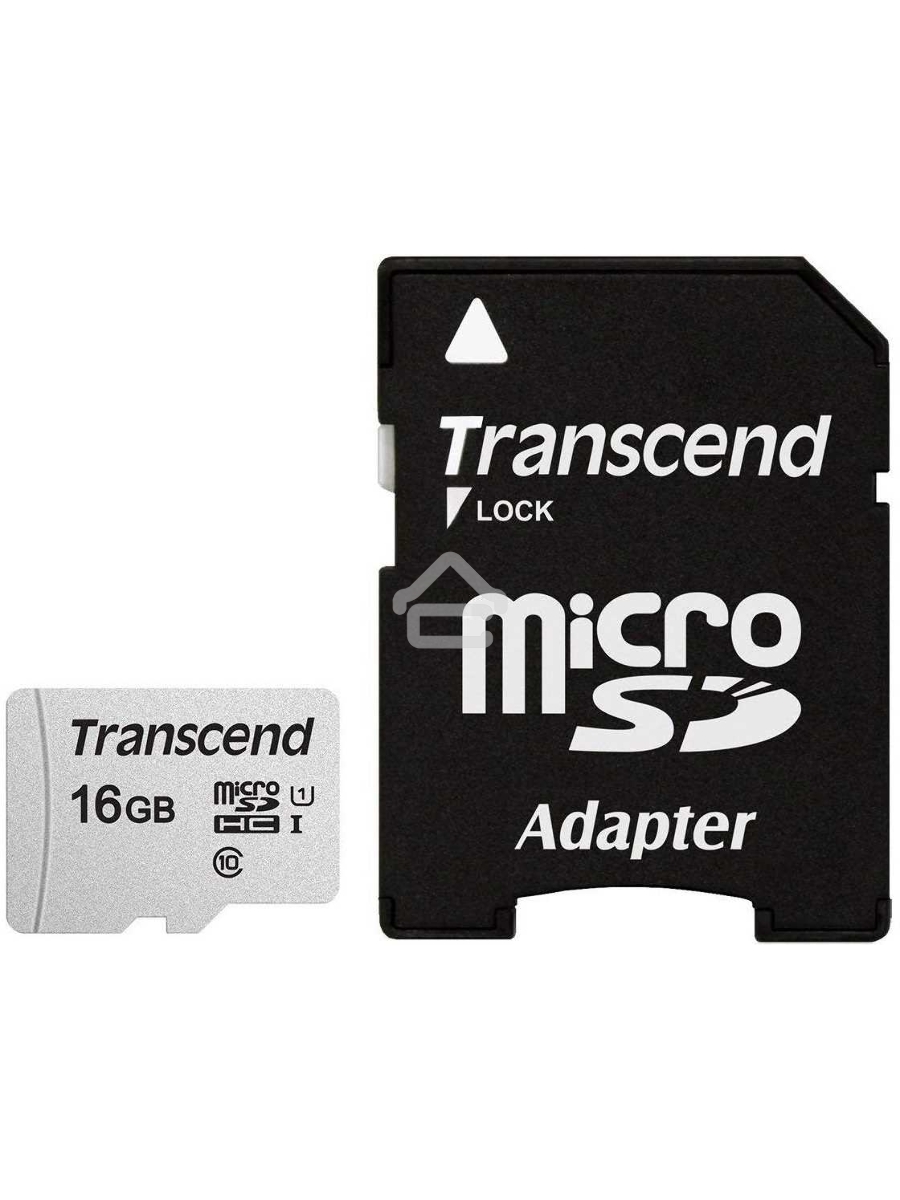Флеш карта Micro SecureDigital 16Gb TranscendTS16GUSD300S-A{MicroSDHC Class 10 UHS-I, SD adapter}