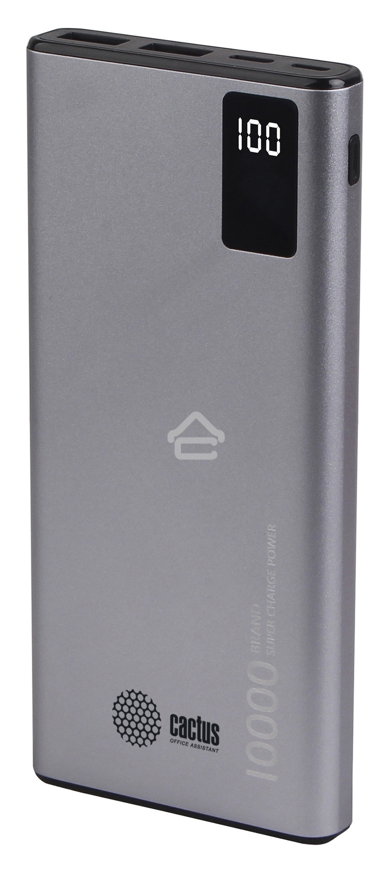 Портативный аккумулятор Cactus CS-PBFSLT-10000 10000mAh 3A 2xUSB серый