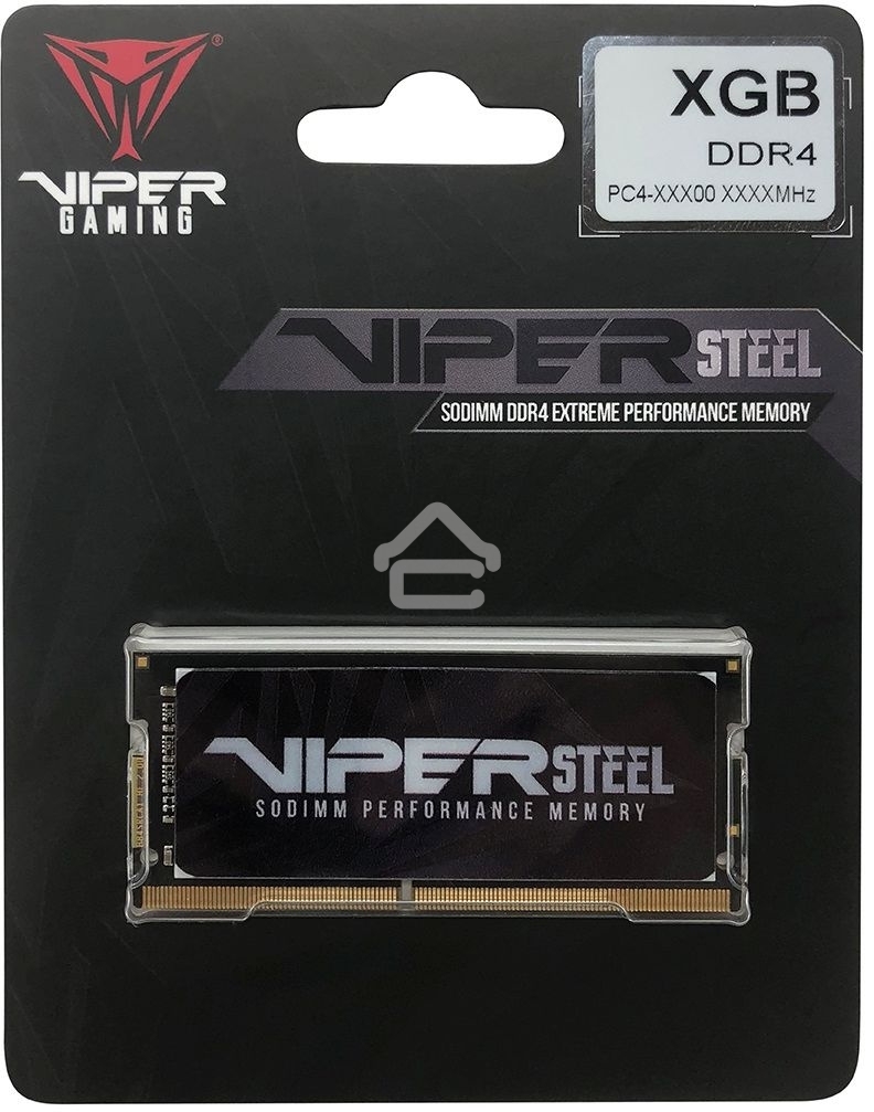 Оперативная память Patriot Viper Steel, DDR4, 8Gb (1x8Gb), 3200MHz, CL22, с радиатором, черный, SO-DIMM