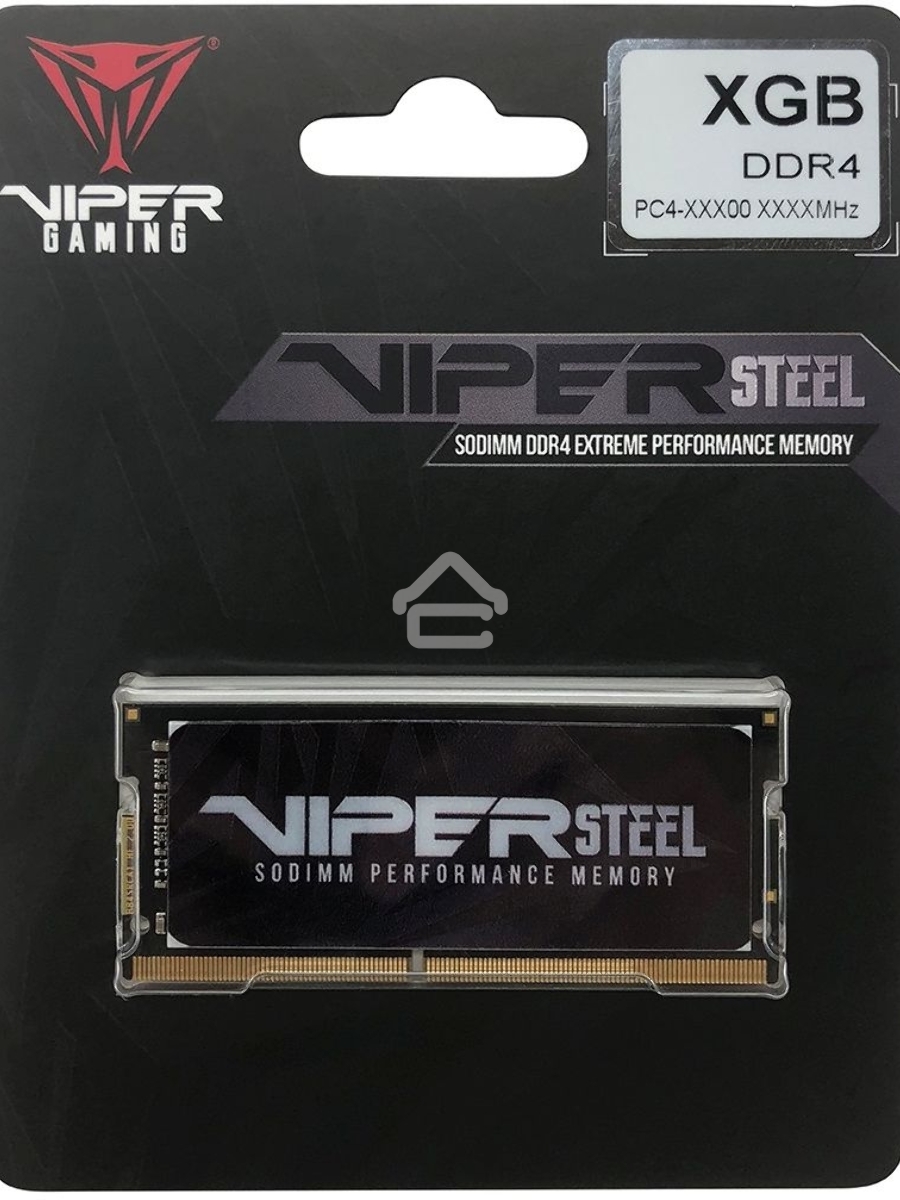 Оперативная память Patriot Viper Steel, DDR4, 8GB (1x8GB), 3200MHz, CL22, с радиатором, черный, SO-DIMM