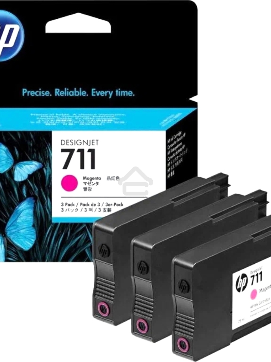 Картридж струйный HP №711 CZ135A пурпурный x3уп. для HP DJ T120/T520