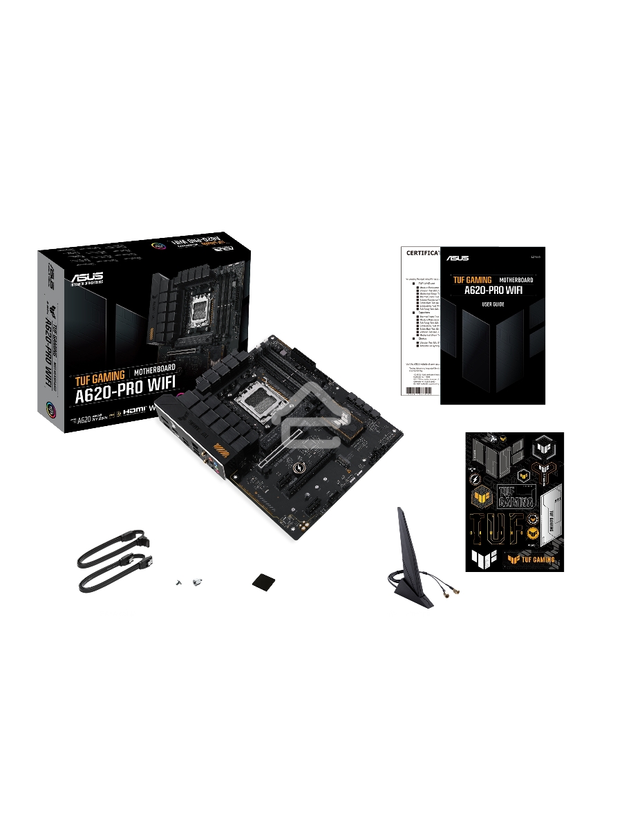 Материнская плата ASUS TUF GAMING A620-PRO WIFI, AM5, AMD A620, 4xDDR5, 4xSATA, 2xM.2, 1xPCI-E 4.0 x16, 1xPCI-E 3.0 x16, 2xPCI-E x1, 1xHDMI, 1xDP, 1x 2.5Gb LAN, 3xUSB-A 2.0, 2xUSB-A 3.2 Gen 2, 1xUSB-C 3.2 Gen 1, 5x3.5 мм, 7.1, ATX