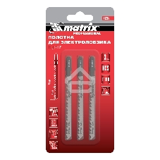 Полотна для электролобзика Matrix по дереву, 3 шт. T101D, 75 х 4,0мм, HCS
