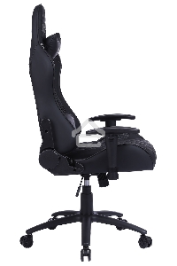 Кресло игровое Cactus CS-CHR-030BL черный, сиденье черный, эко.кожа, с подголов. крестовина металл, пластик черный