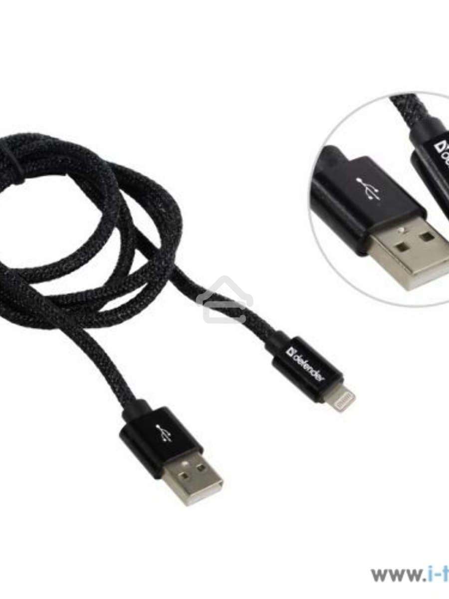 Кабель LIGHTNING TO USB2 1M BLACK ACH01-03T 87808 Defender