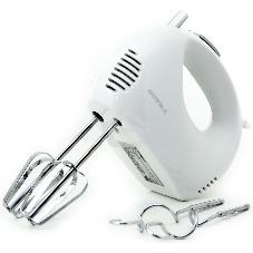 Миксер SUPRA MXS-527 500 Вт.Режим Турбо. 5 скоростей. Две насадки: для взбивания яиц и крема и для замеса тяжелого теста. белый.