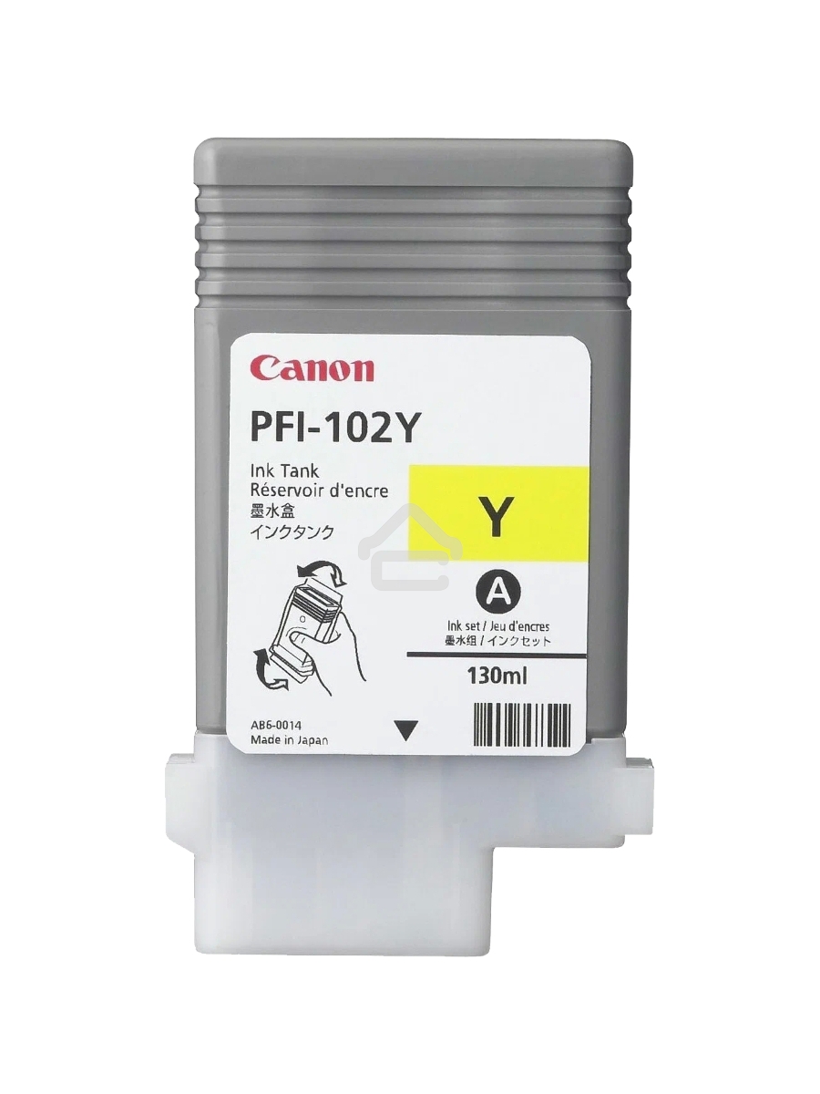 Картридж струйный Canon PFI-102Y (0898B001) желтый, 130 мл., для imagePROGRAF iPF605, iPF610., iPF650, iPF655, iPF710, iPF750, iPF755, LP17, iPF510