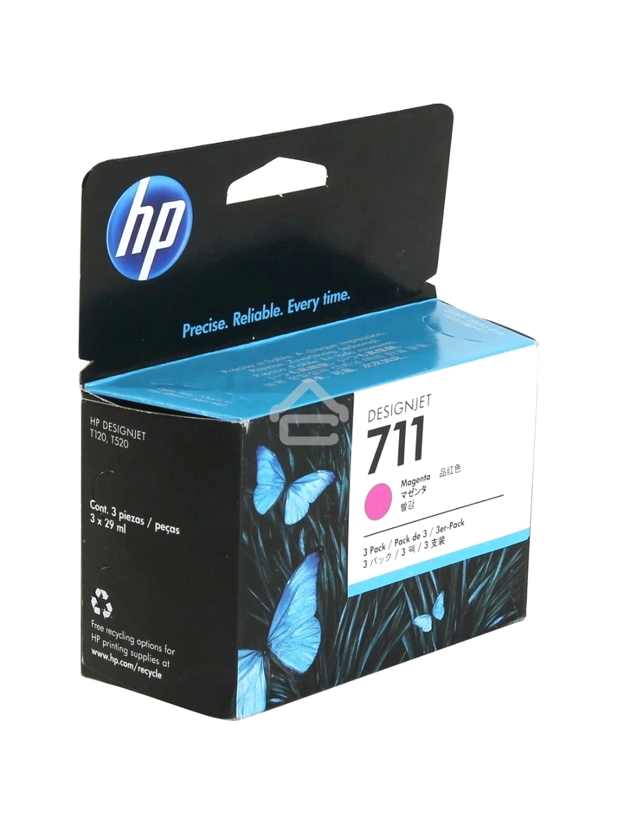 Картридж струйный HP №711 CZ135A пурпурный x3уп. для HP DJ T120/T520