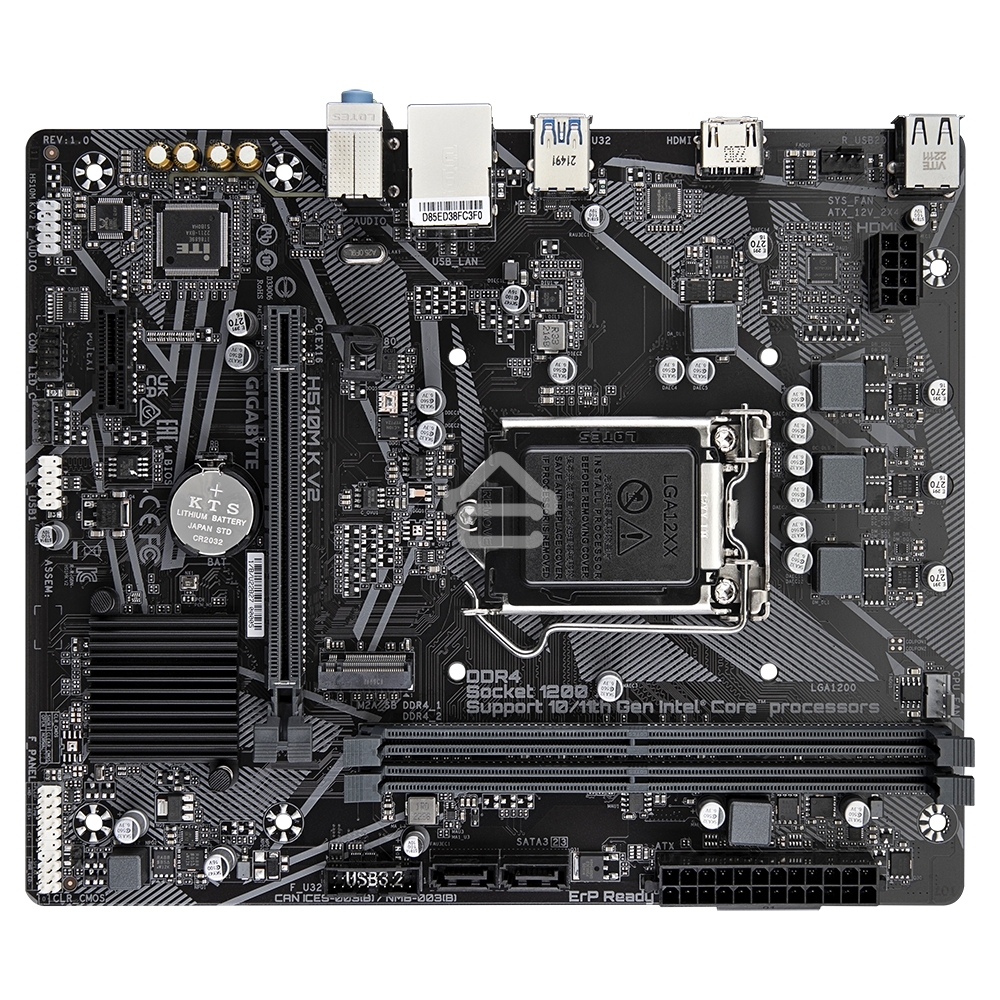 Материнская плата Gigabyte H510M K V2 (rev. 2.0), LGA 1200, Intel Q470, 2xDDR4, 2xSATA, 1xM.2, 1xPCIe 3.0 x16, 1xPCIe 3.0 x1, 1xHDMI, 1x 1Gb LAN, 2xUSB 3.2 Gen 1, 4xUSB 2.0, 3x3.5 мм, 7.1, Micro ATX