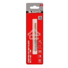 Сверло по металлу Matrix, 3 мм, HSS, нитридтитановое покрытие, 6-гранный хвостовик