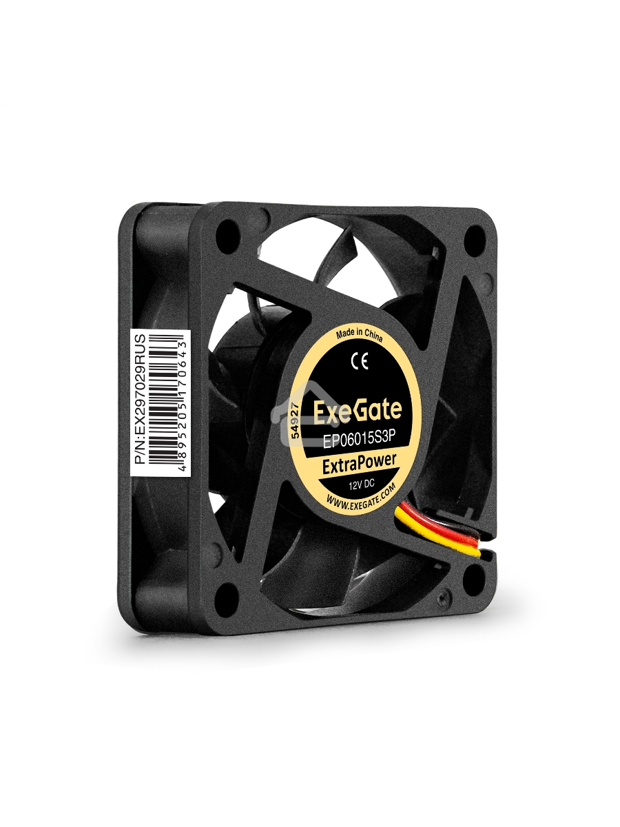 Вентилятор для корпуса ExeGate ExtraPower EP06015S3P черный, 60 мм, 4800 об/мин, 32 дБ, 3 pin