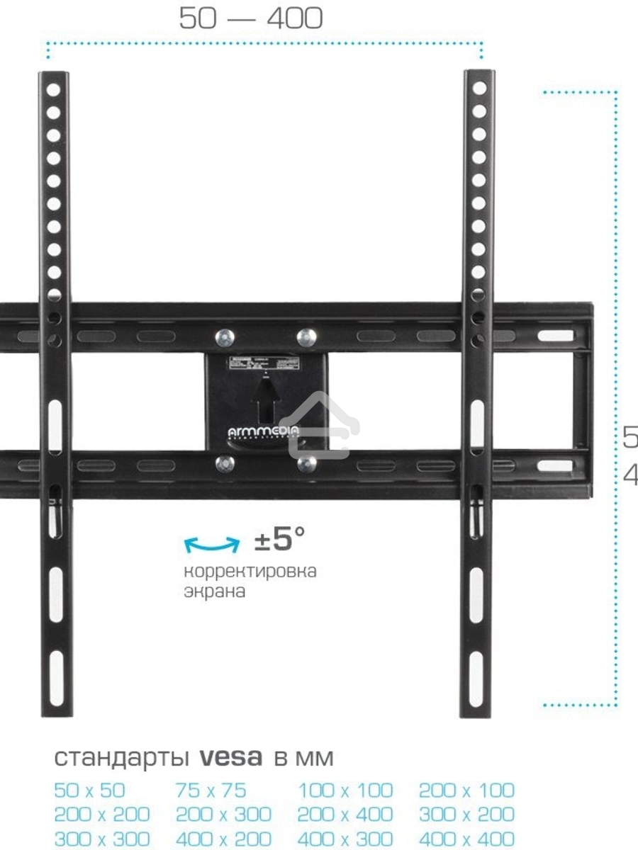 Кронштейн для ТВ ARM MEDIA COBRA-51 черный (max VESA 400x400 мм., настенный, наклонно-поворотный, max 35 кг)