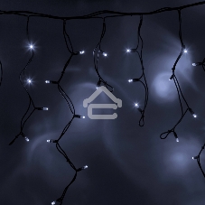 Гирлянда Neon-night Айсикл (Бахрома) светодиодная 5х0,7 м, 152 LED, черный провод каучук, белое свечение