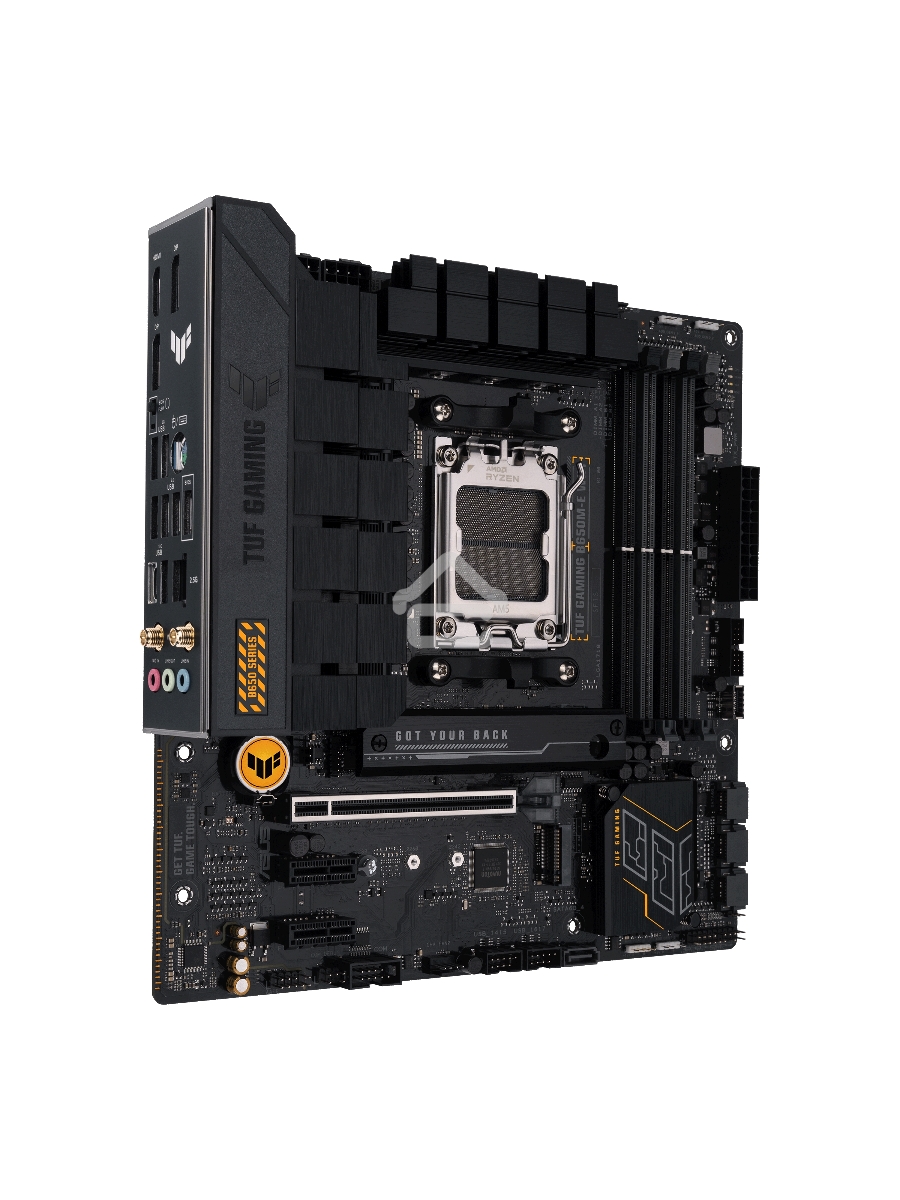 Материнская плата ASUS TUF GAMING B650M-E WIFI, AM5, AMD B650, 4xDDR5, 4xSATA, 2xM.2, 1xPCI-E 4.0 x16, 2xPCI-E x1, 2xDP, 1xHDMI, 1x 2.5Gb LAN, 1xUSB-A 3.2 Gen 2, 2xUSB-A 3.2 Gen 1, 4xUSB 2.0, 1xUSB-C 3.2 Gen 2, 3x3.5 мм, 7.1, Micro-ATX