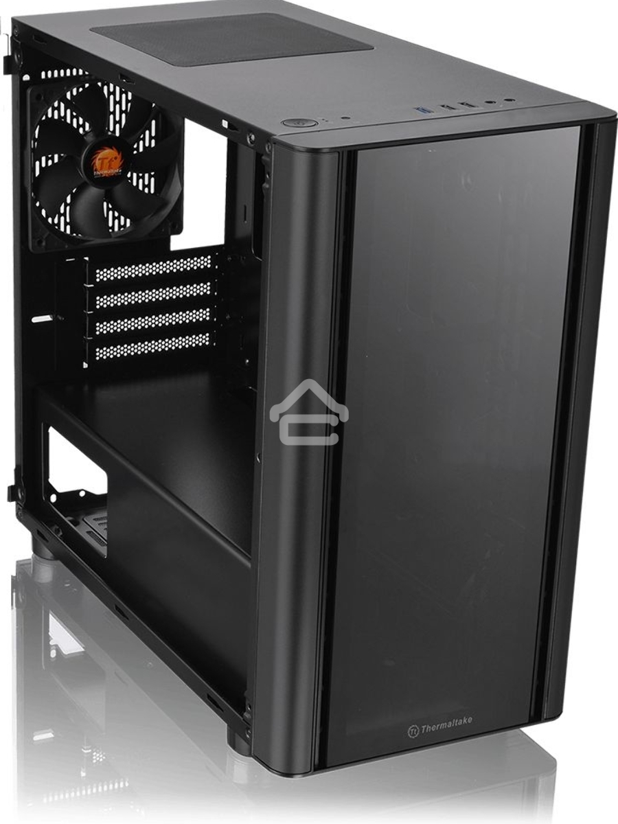 Компьютерный корпус Thermaltake V150 TG CA-1R1-00S1WN-00 Black/Win/SPCC/Tempered Glass*2/ 120mm Standard Fan*1