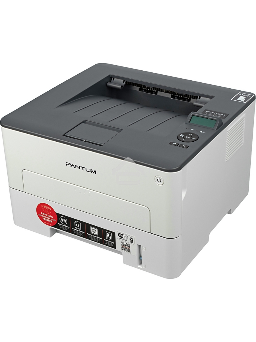 Принтер лазерный Pantum P3010DW, A4, ч/б, печ. до 30 стр/мин., 1200 x 1200 dpi, USB, RJ-45, Wi-Fi, NFC