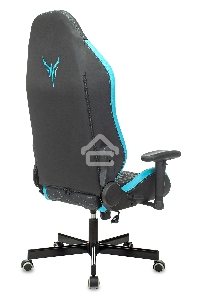 Кресло игровое Knight Neon черный/голубой соты эко.кожа с подголов. крестовина металл