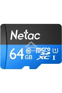 Флеш карта microSDHC 64GB Netac P500 <NT02P500STN-064G-S> (без SD адаптера) 80MB/s