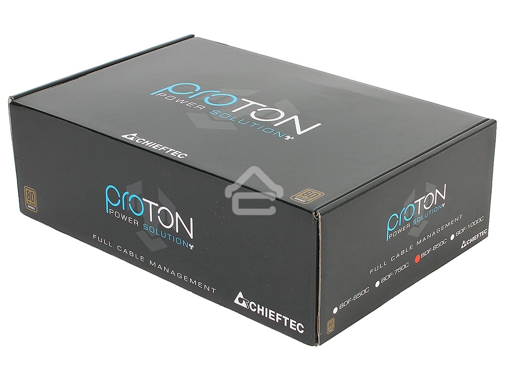 Блок питания Chieftec Proton BDF-850C, 850Вт, 80 PLUS Bronze, 140мм, модульный, черный